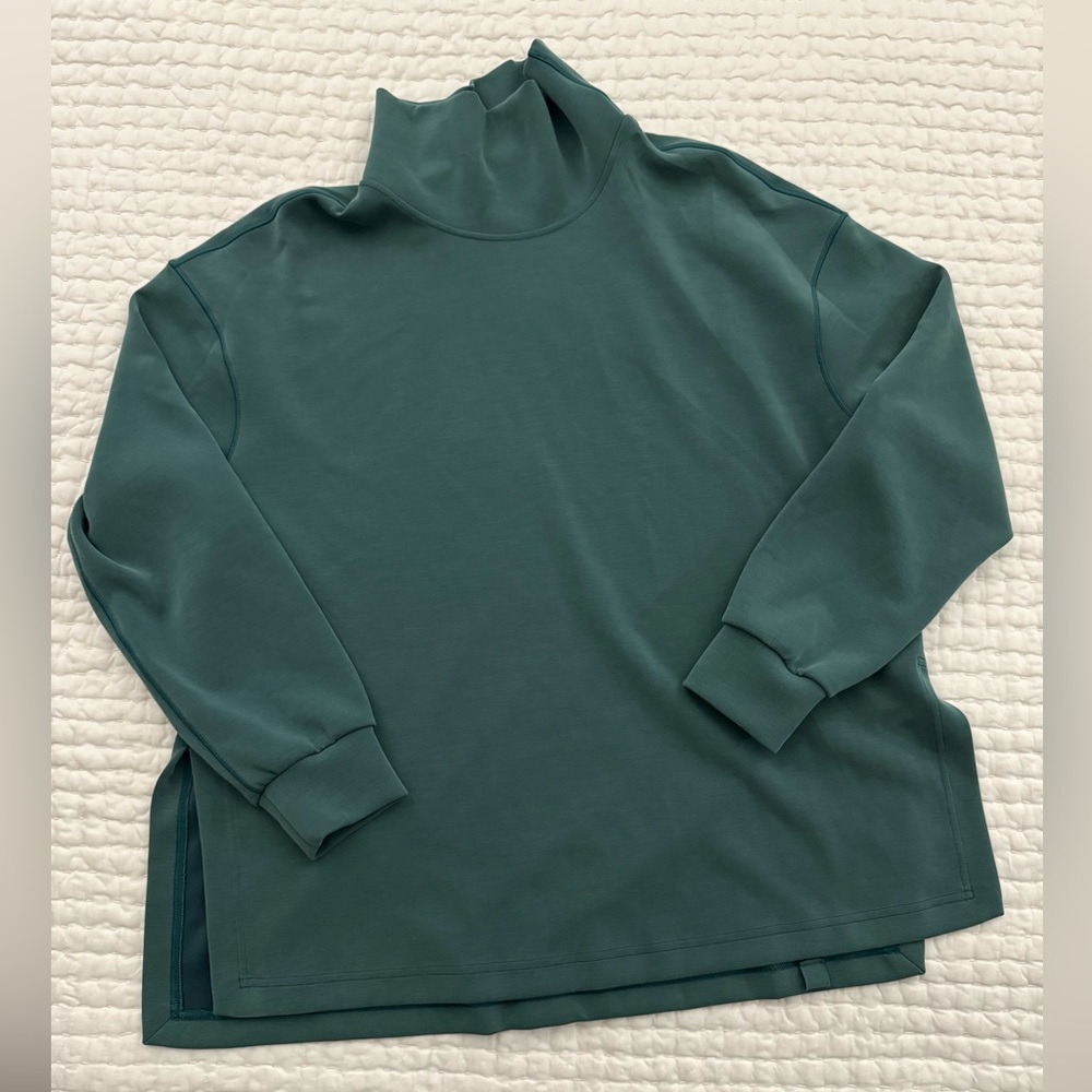Lululemon Softstreme Storm Teal Funnel Neck Long Pullover, NWOT